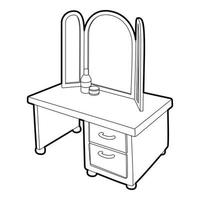 Dressing table with a mirror icon vector