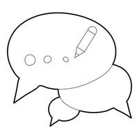 Chat icon, outline style vector