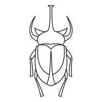 European rhinoceros beetle icon, outline style vector