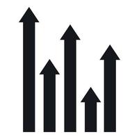 Upside growing arrows icon, simple style vector