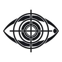 Eye and target icon, simple style vector