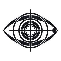 Eye and target icon, simple style vector