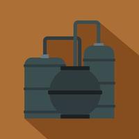 Oil refinery icon, flat style vector