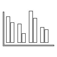 icono de gráfico de análisis financiero, estilo de esquema vector