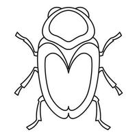 Scarab beetle icon, outline style vector