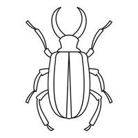 icono de escarabajo lucanus cervus, estilo de contorno vector