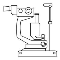 foróptero, icono de máquina de dispositivo de prueba oftálmica vector