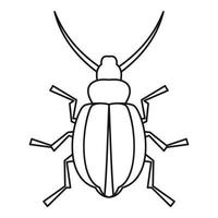 icono de insecto escarabajo, estilo de esquema vector