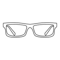 icono de gafas, estilo de contorno vector