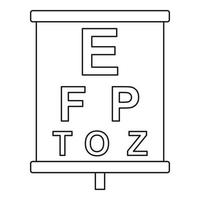 Placard with letters eyesight testing icon vector