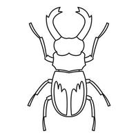 Rhinoceros beetle icon, outline style vector