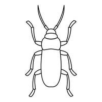 icono de error de escarabajo, estilo de esquema vector