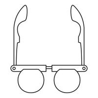 gafas con icono de lentes redondas, estilo de contorno vector