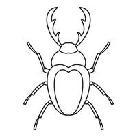 Stag beetle icon, outline style vector