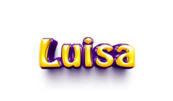 names of girls English helium balloon shiny celebration sticker 3d inflated Luisa png