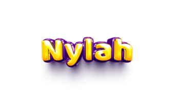 names of girls English helium balloon shiny celebration sticker 3d inflated Nylah png