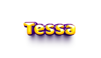 names of girls English helium balloon shiny celebration sticker 3d inflated Tessa png