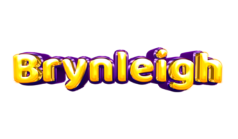 girls name sticker colorful party balloon birthday helium air shiny yellow purple cutout Brynleigh png