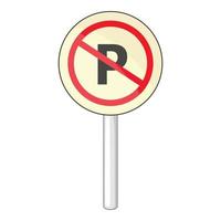 Parking is prohibited icon, cartoon style vector