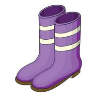 Work boots icon, cartoon style vector