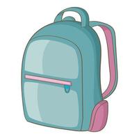 icono de mochila, estilo de dibujos animados vector