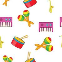 Musical device pattern, cartoon style vector