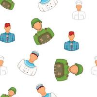 Workers pattern, cartoon style vector