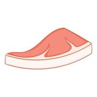 Fat meat icon, cartoon style vector