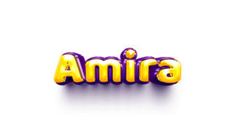 names of girls English helium balloon shiny celebration sticker 3d inflated Amira png