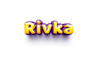 names of girls English helium balloon shiny celebration sticker 3d inflated Rivka png