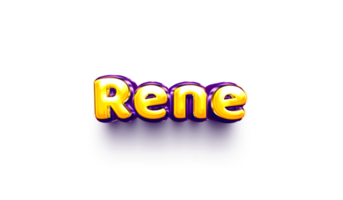 names of boy English helium balloon shiny celebration sticker 3d inflated Rene png