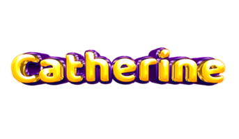 meisjes naam sticker kleurrijk partij ballon verjaardag helium lucht glimmend geel Purper uitknippen catherine png