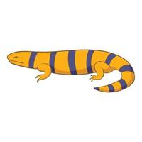 Yellow lizard icon, cartoon style vector