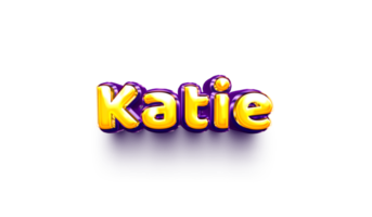 nomes de meninas balão de hélio inglês brilhante adesivo de celebração 3d inflado katie png