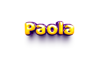 names of girls English helium balloon shiny celebration sticker 3d inflated Paola png