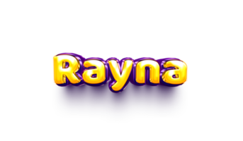 names of girls English helium balloon shiny celebration sticker 3d inflated Rayna png