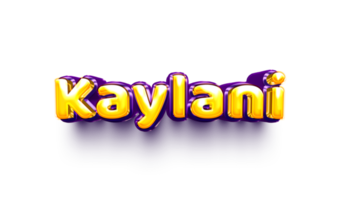 names of girls English helium balloon shiny celebration sticker 3d inflated Kaylani png