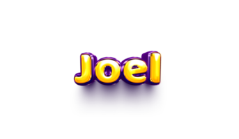 nomes de meninos balão de hélio inglês brilhante adesivo de celebração 3d inflado joel png