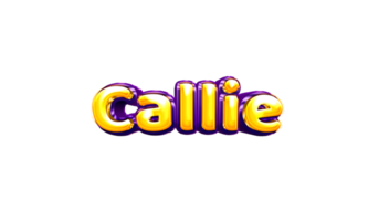 girls name sticker colorful party balloon birthday helium air shiny yellow purple cutout Callie png