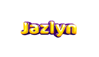 girls name sticker colorful party balloon birthday helium air shiny yellow purple cutout Jazlyn png