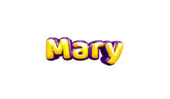 girls name sticker colorful party balloon birthday helium air shiny yellow purple cutout Mary png