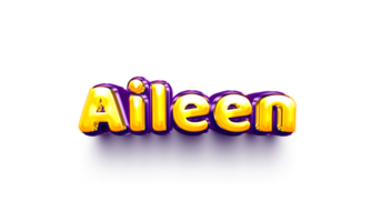 names of girls English helium balloon shiny celebration sticker 3d inflated Aileen png