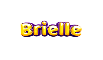 filles nom autocollant coloré fête ballon anniversaire hélium air brillant jaune violet découpe brielle png