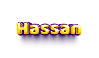 nomes de meninos balão de hélio inglês brilhante adesivo de celebração 3d inflado hassan png