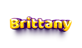 names of girl English helium balloon shiny celebration sticker 3d inflated Brittany png