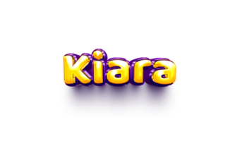 names of girls English helium balloon shiny celebration sticker 3d inflated Kiara png