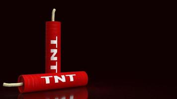 The tnt  dynamite on black background  3d rendering photo