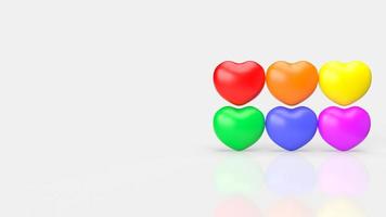 corazón multicolor para la representación 3d del concepto lgbtq foto