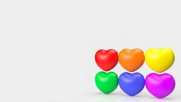 corazón multicolor para la representación 3d del concepto lgbtq foto