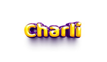 names of girls English helium balloon shiny celebration sticker 3d inflated Charli png